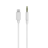 3,5 mm lydkabel Lightning, 1,5 meter, hvit