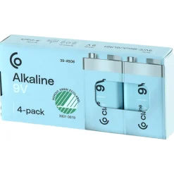 9 V-batterier, alkaliske, 16-pakning