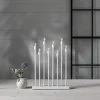 Adventsstake LED på batteri, oppladbar, hvit, 40 cm
