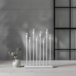 Adventsstake LED på batteri, oppladbar, hvit, 40 cm