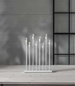 Adventsstake LED på batteri, oppladbar, hvit, 40 cm