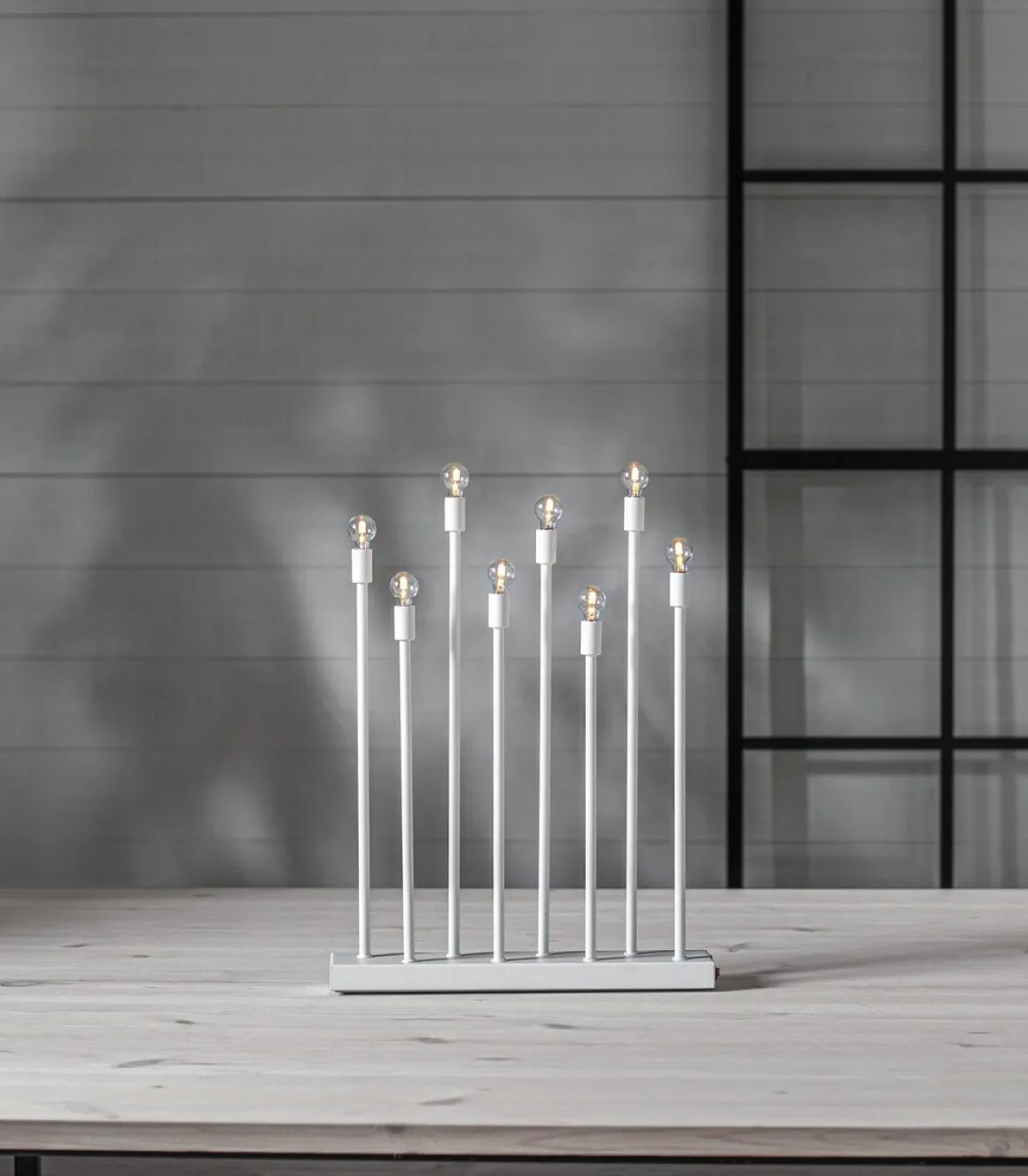 Adventsstake LED på batteri, oppladbar, hvit, 40 cm