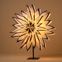 Adventsstjerne hvit og svart, papir, 60 cm