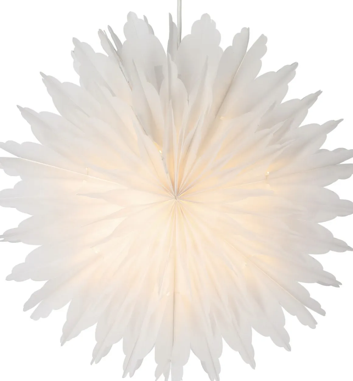 Adventsstjerne hvit papirblomst, 50 cm, Northlight
