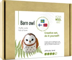 Agna Wool Art Kit filt en ugle i ull, 10 cm