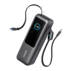 Anker Power Bank 25K 165 W, innebygde USB-C-kabler