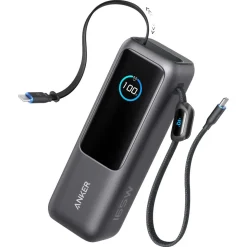 Anker Power Bank 25K 165 W, innebygde USB-C-kabler