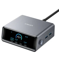 Anker Prime ladestasjon USB-C/A 6 porter 250 W, sølv