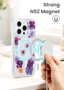 Anmiki mobildeksel Flower for iPhone 17e / 16e / 15 / 14 / 13