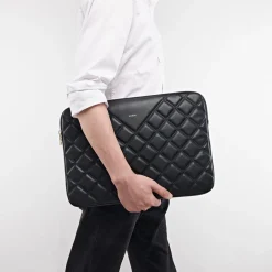 Anmiki quiltet laptopveske 14 tommer universalt svart