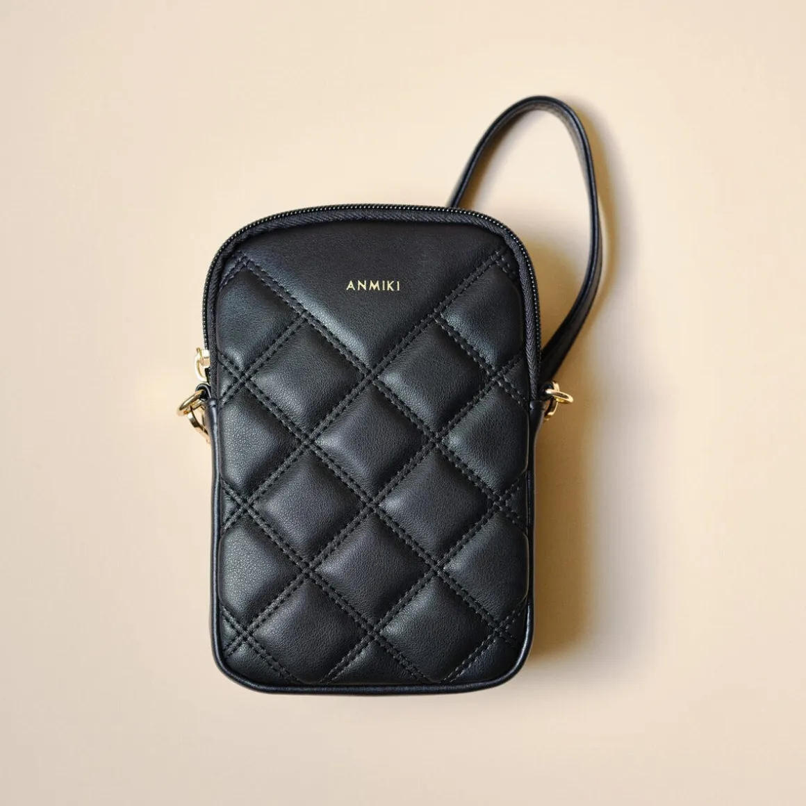 Anmiki Sylwia mobilveske med skulderrem, crossbody, svart