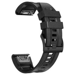Armbånd for Garmin Fenix 7 solar, lær og silikon