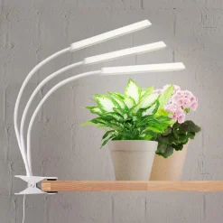 3-armet LED-vekstlys med klemme
