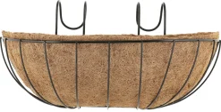 Balkongkasse i metall med kokosmatte, 48 cm