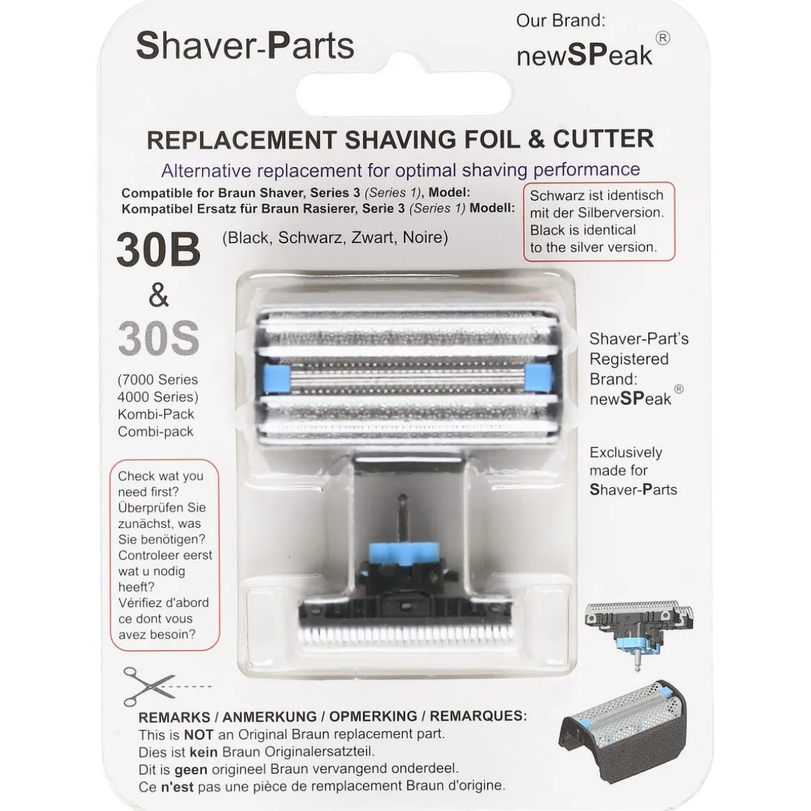 Barberhode 30B til barbermaskin Braun Series 4000/7000