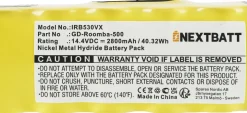 Batteri 14,4 V / 2800 mAh til iRobot Roomba XLife, NiMH