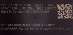 Batteri 18 V/2000 mAh Gardena/Husqvarna/McCulloch/Flymo