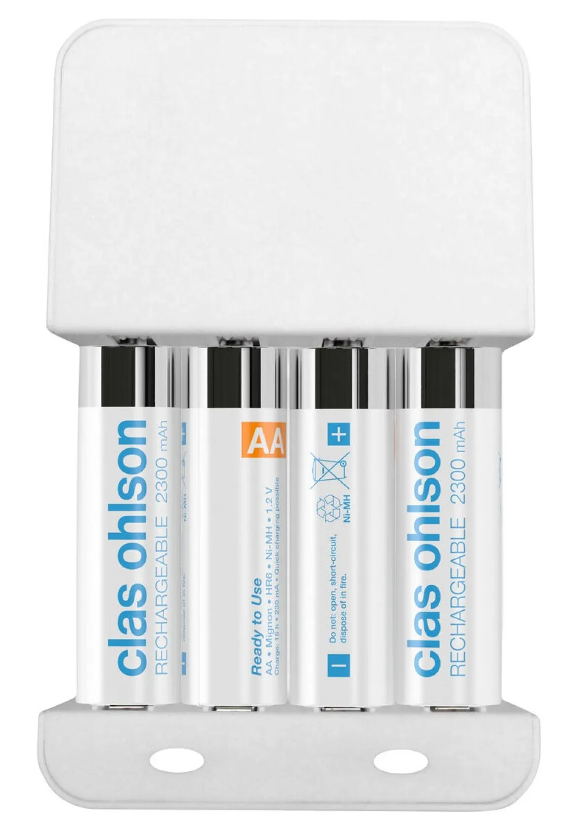 Batterilader med 4 x HR6-batterier