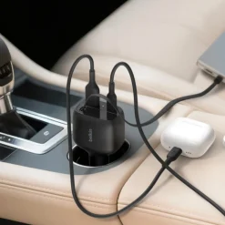 Belkin BoostCharge hurtiglader bil, USB-A, USB-C, 75 W