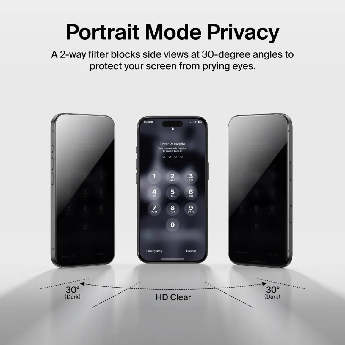 Belkin InvisiGlass Privacy skjermbeskytter for iPhone 17 Pro