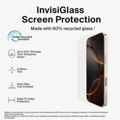 Belkin Recycled InvisiGlass skjermbeskytter for iPhone 17 / 16 Pro