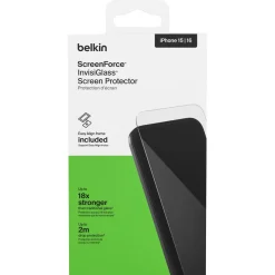 Belkin Recycled InvisiGlass iPhone 15  og 16 skjermbeskytter