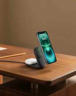 Belkin UltraCharge 2-i-1 Qi2-lader, 25 W