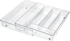 Bestikkskuff plast justerbar, 29–50 x 36,5 x 5,5 cm