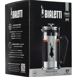 Bialetti Preziosa French Press presskanne til kaffe, 3 kopper
