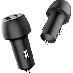 Billader 12V, 24 V, USB-C / USB-A, svart