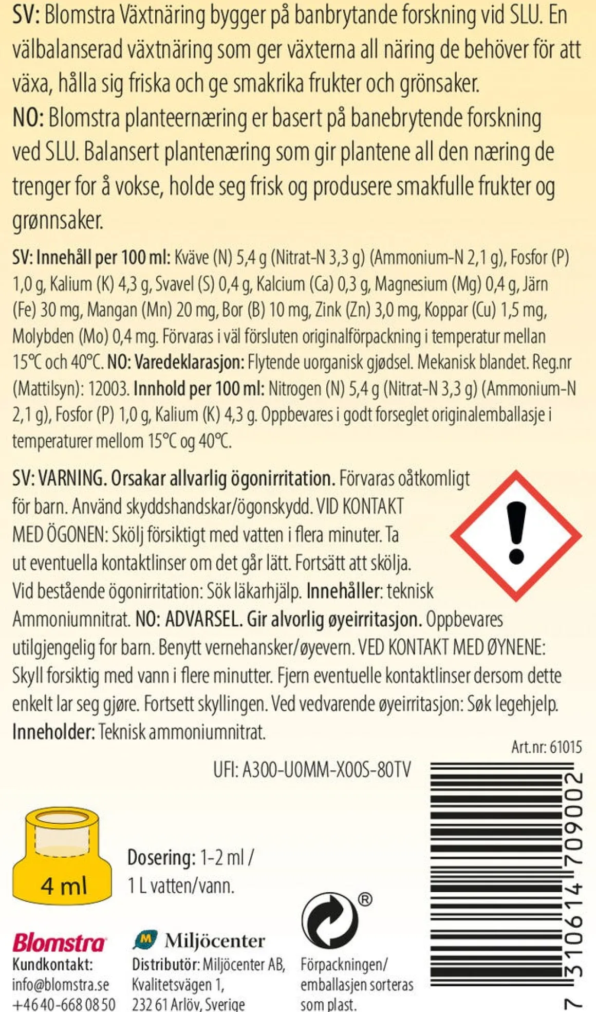 Blomstra flytende plantegjødsel, 750 ml