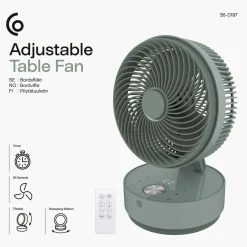 Bordvifte med timer 24 cm, sammenleggbar