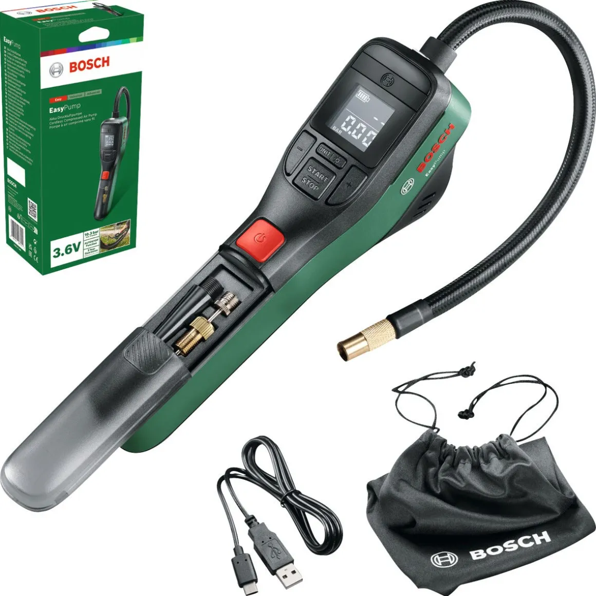 Bosch Easypump batteridrevet kompressor 3,6 V