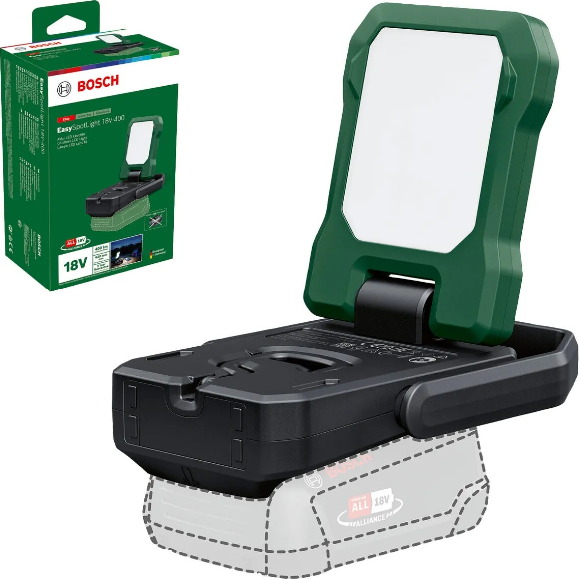 Bosch EasySpotLight 18V-400 LED-arbeidslampe, batteridrevet