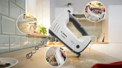 Bosch Ergomixx håndmikser med visper og deigkroker, 750 W