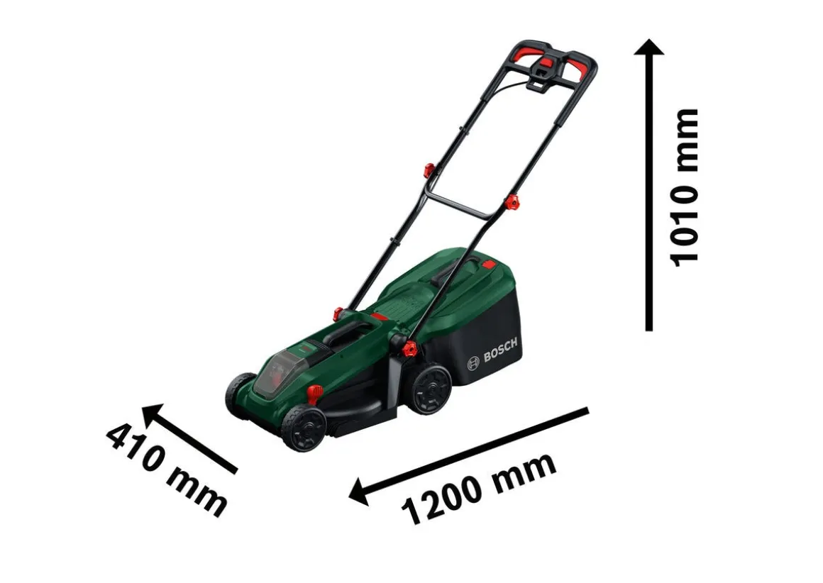 Bosch Rotak 18V-32 gressklipper, med batteri