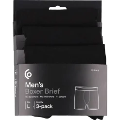 Boxershorts herre bomull, 3-pakning, flere størrelser