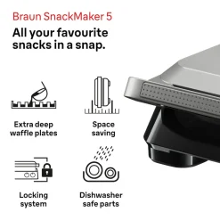 Braun SnackMaker 5 bordgrill SM5006, 800 W