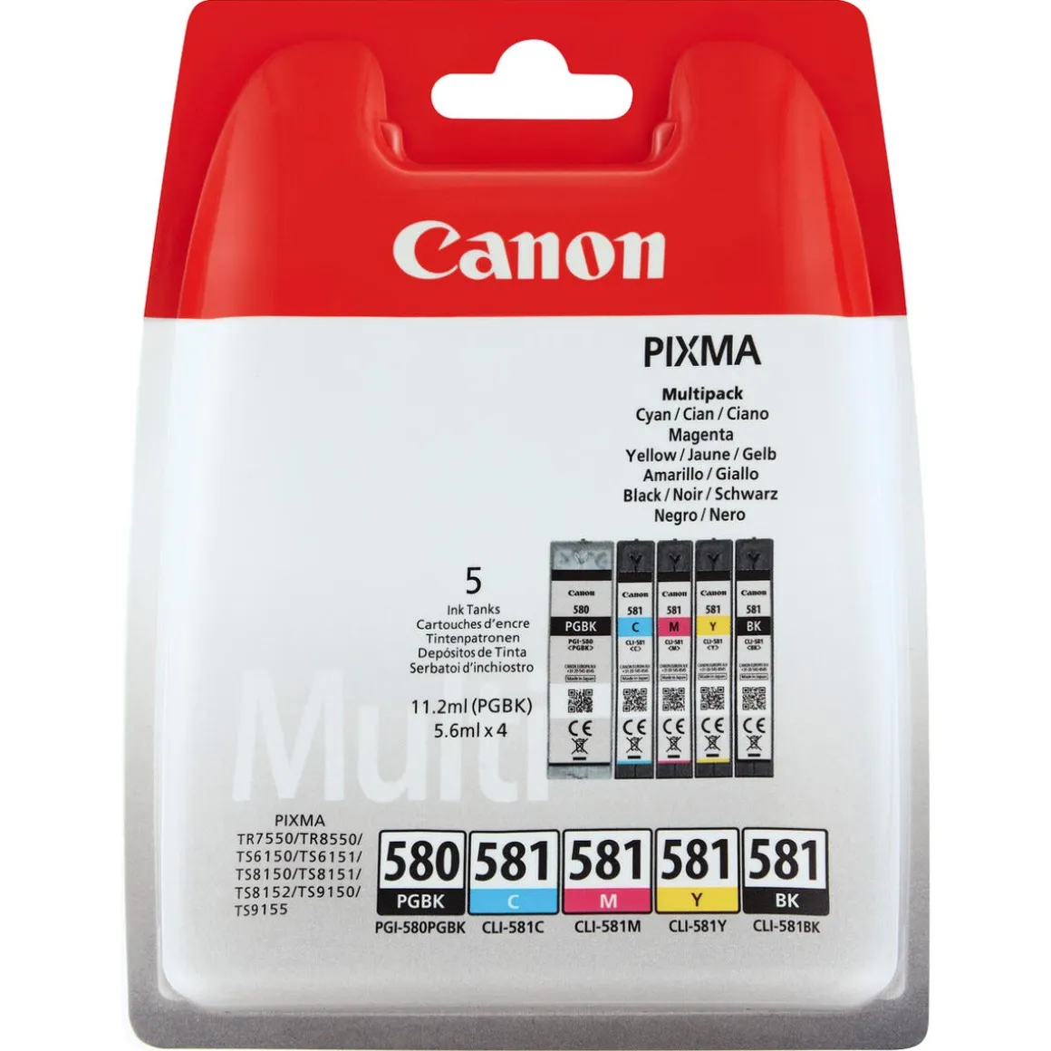 Canon PGI-580/CLI-581 blekkpatroner multipack, PGBK,C,M,Y,BK
