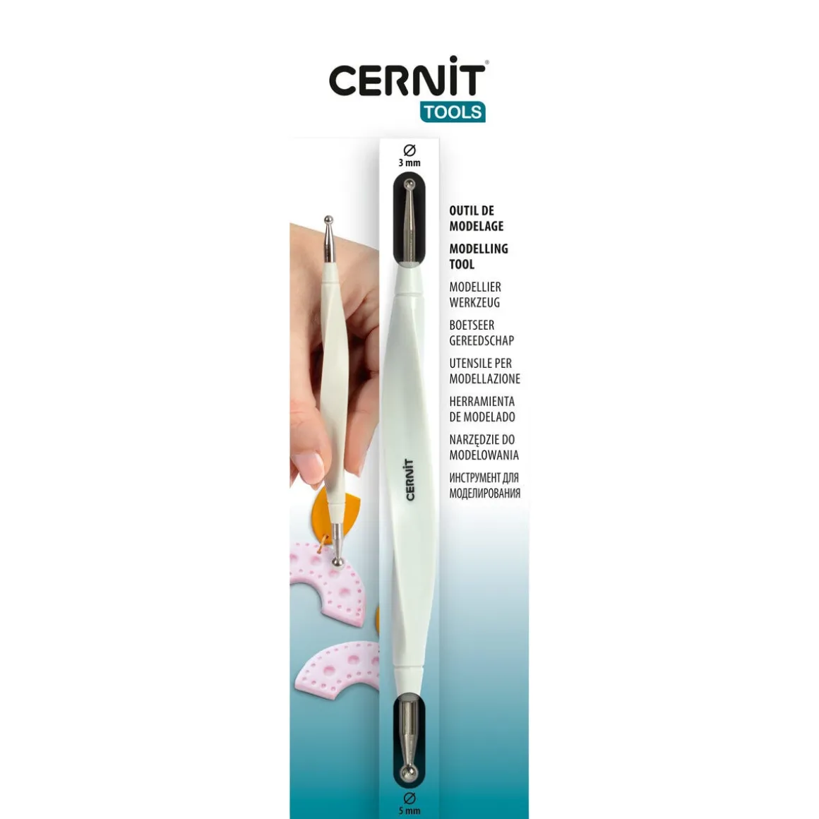 Cernit dobbeltsidig verktøy for leire, 3–5 mm