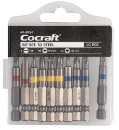 Cocraft 50 mm bitssett, 10 deler