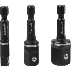Cocraft adapter Impact 1/4, 3/8 og 1/2 tommer, 3-pakning