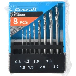 Cocraft borsett for tre og metall 0,8-3,2 mm, 8 deler