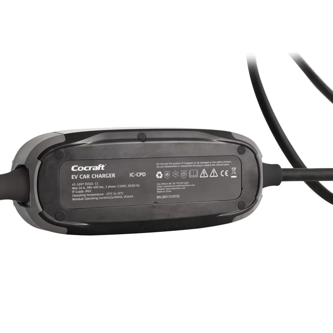 Cocraft EVG01-11 portabel elbillader Type 2, 400 V