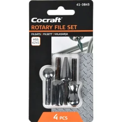 Cocraft filsett roterende, metall, plast og tre, 4 deler
