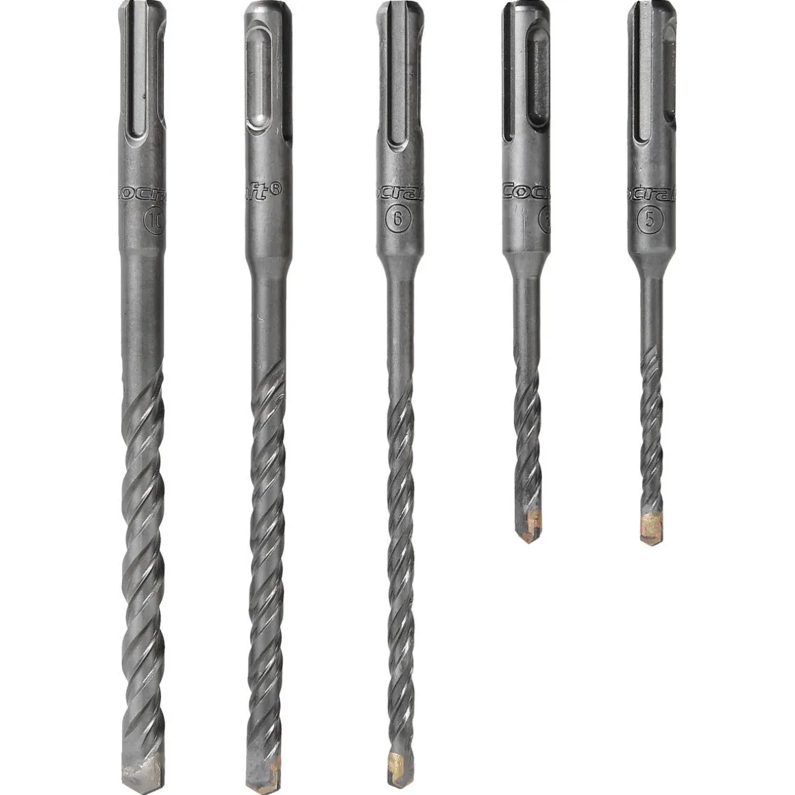 Cocraft hammerborsett SDS-plus, 5, 6, 8 og 10 mm, 5-pakning