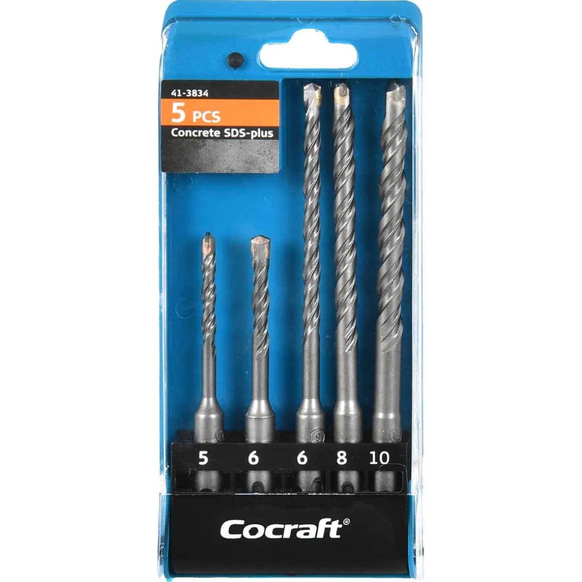 Cocraft hammerborsett SDS-plus, 5, 6, 8 og 10 mm, 5-pakning