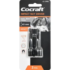 Cocraft piper Impact 1/4" 6, 8 og 10 mm, 3-pakning