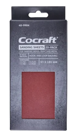 Cocraft sandpapir for slipemaskin, 185x93 mm