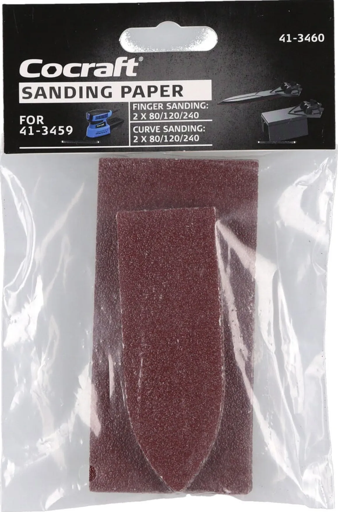 Cocraft sandpapir til slipemaskin HD 180, 12-pakning